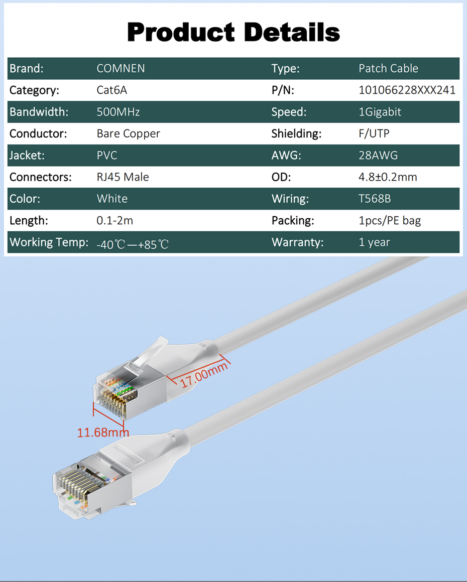 CAT6A FTP lighting Ethernet patch cable (1)