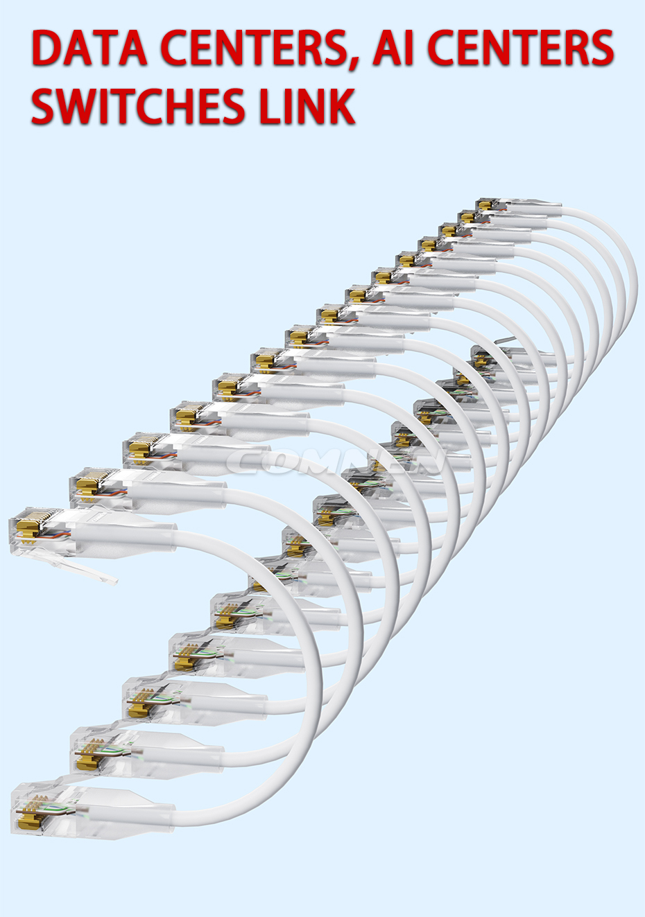 Cat6a UTP 10G Ethernet Lighting Patch Cords (4)